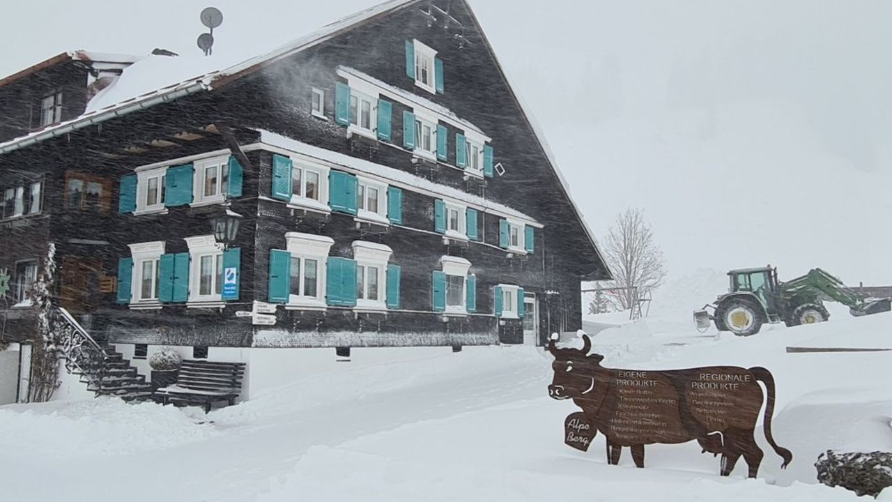 Schneegestöber Ferienhof Alpe Berg Schneegestöber Ferienhof Alpe Berg